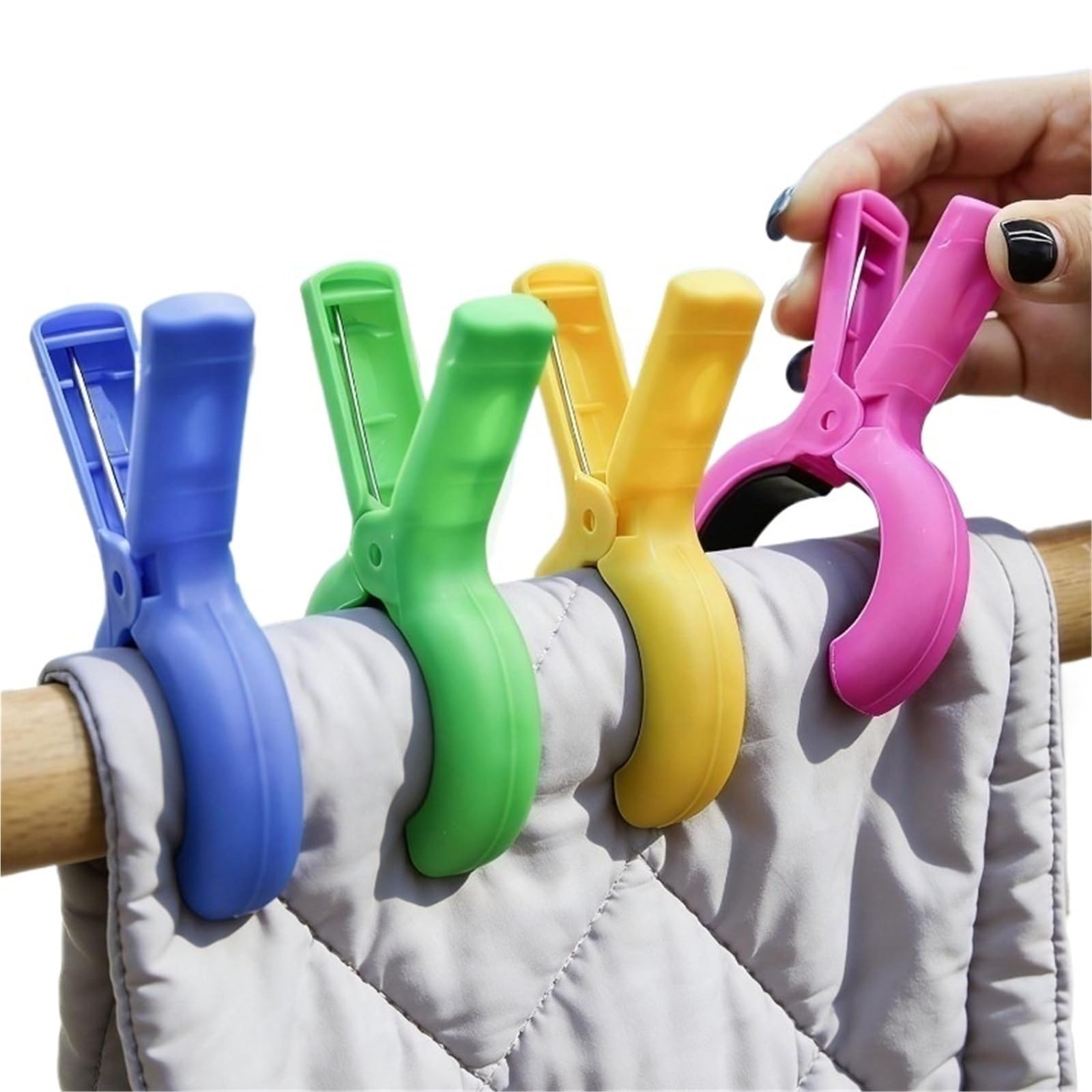 Plastic Clothes Pegs Plastic Clothespins Windproof Beach Towel Clips With Spring Laundry Drying Non-slip Fixed Pegs(8PCS)