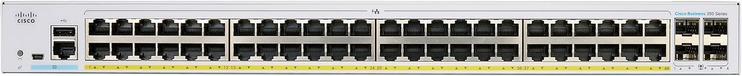 Suреr Brаndѕ Cisco Business CBS350-48FP-4G Managed Switch, 48 Port GE, Full PoE, 4x1G SFP, Limited Lifetime Protection (CBS350-48FP-4G)
