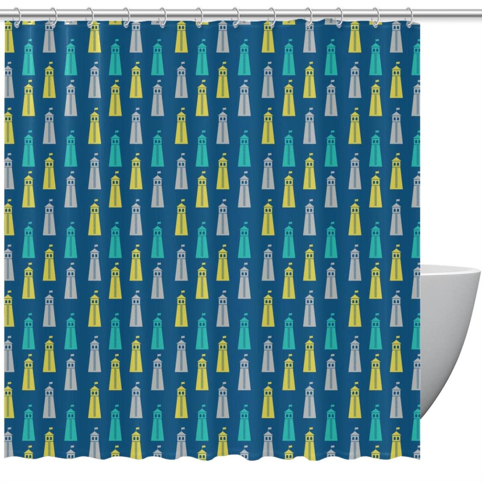 Rideaux de douche bleu marine pour une ambiance spa à la maison