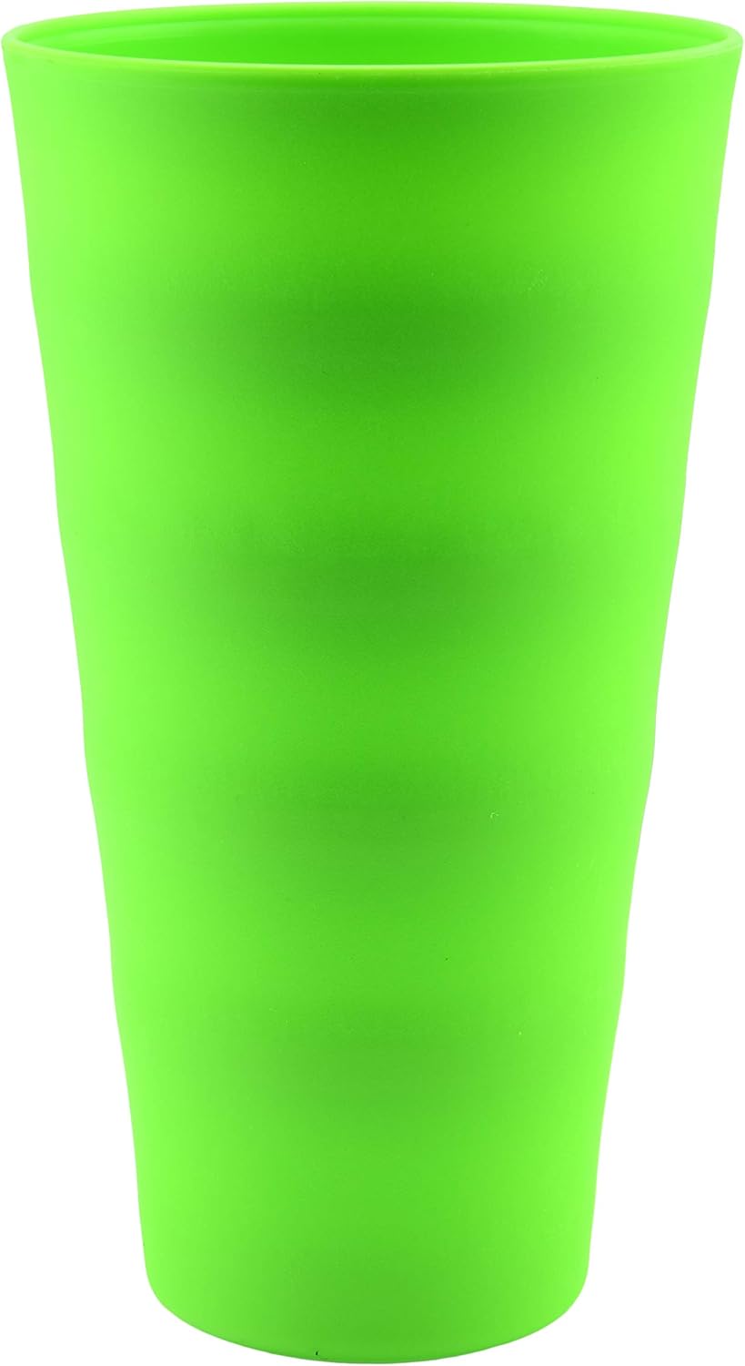 YBM Home Break-Resistant Plastic Cups 20oz, Medium Drinking Cups for Kids and Adults, Reusable Design Green