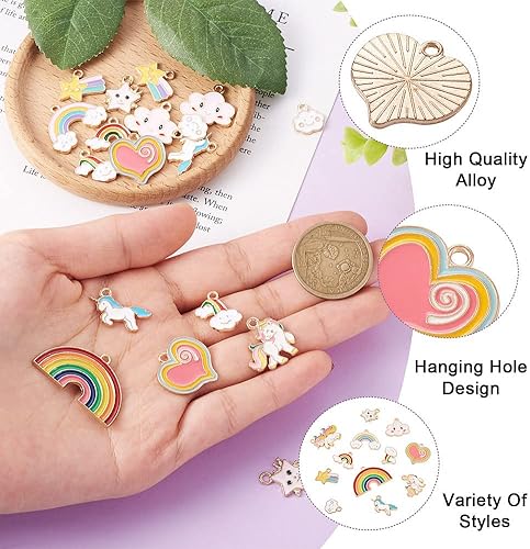 Vista 91 de Cheriswelry 30 dijes de aleación de cono de pino y ardilla, chapados en oro claro, con forma de cono de pino y ardilla, adornos colgantes de 0.47 a