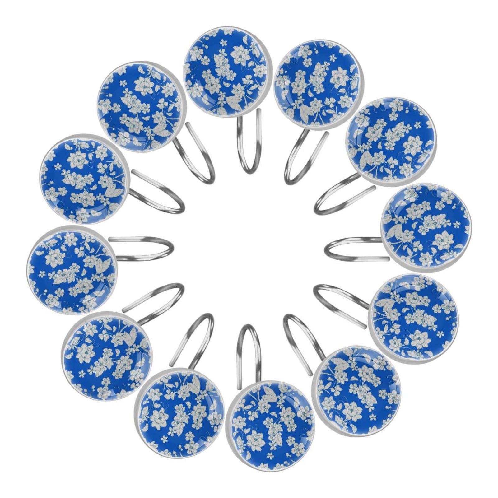 shower curtain hooks blue