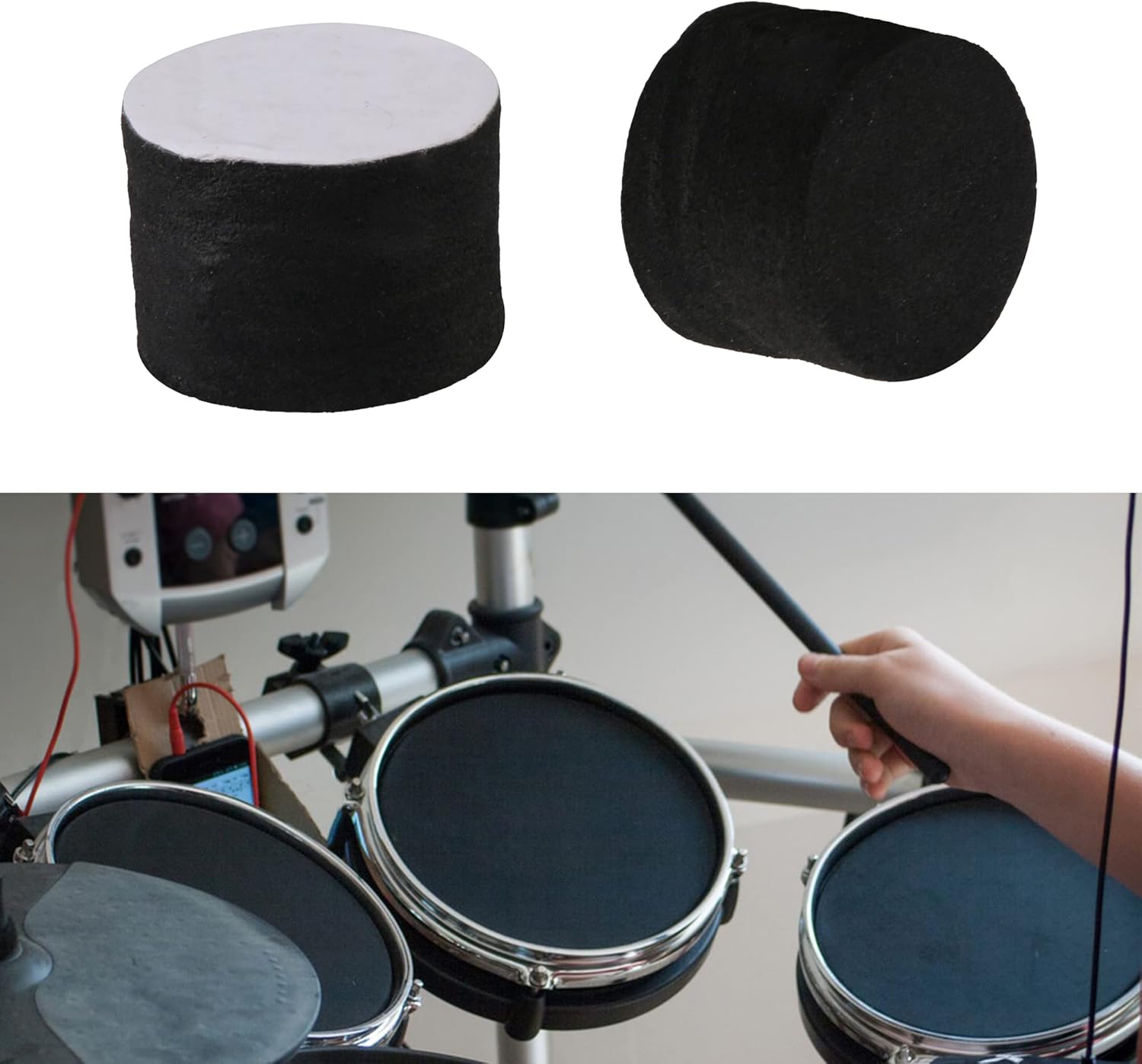 Yibuy Electronic Drum Piezo Trigger Cone Cylinder Black Foam Parts Kit Pack of 10