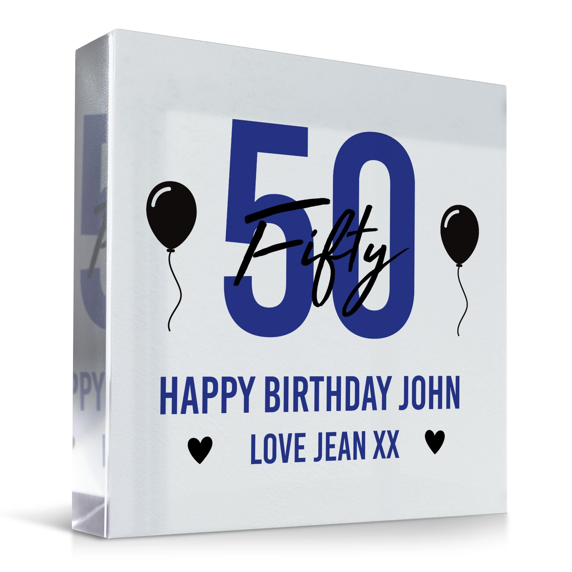 Red Ocean 21st 30th 40th 50th 60th Birthday Gift Boys Men Son Dad Uncle Personalised Clear Block Gift For Him