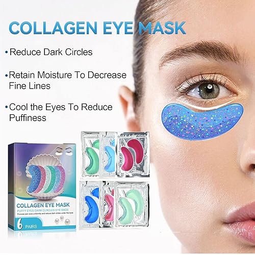 Miniatura 9 de 6 pares de colágeno hidratante para los ojos, líneas finas hidratantes, ojeras, levantamiento de círculos oscuros, barra de ojos de cristal