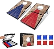 Portable Cornhole Board Set - Aluminum, Foldable 24x12in or 36x24in with Bean Bags | for Adults, Indoor/Outdoor, Travel, Beach & Camping