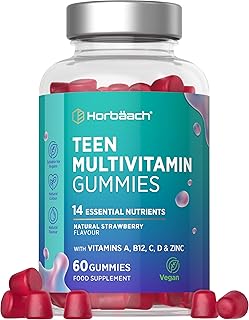Teen Multivitamin Gummies | Vitamine für Jugendliche | 60 Vegane Gummibärchen | für das Immunsystem mit Vitamin A, C, D, B12, Zink & mehr | von Horbaach