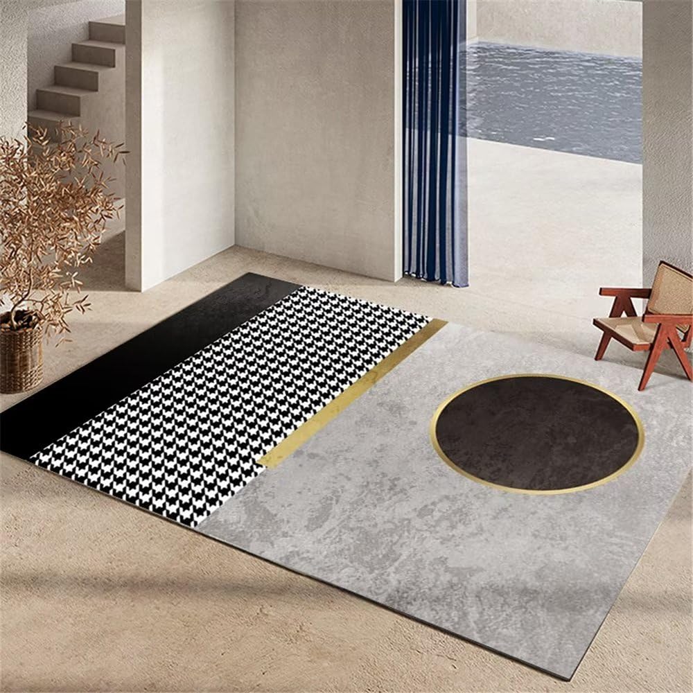 Tapis grand salon anti-taches gris et tapis doux chambre bebe fille 200x300