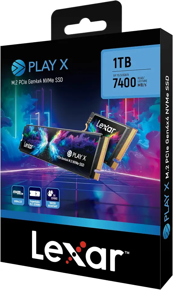 Lexar Play X 1TB 7400MB/s PCIe Gen 4 NVMe M.2 (2280) SSD - LNMPLYX001T-RNNNG