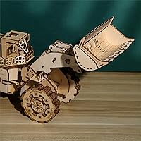 Vista 4 de bennama Rompecabezas de madera 3D Bulldozer, kit de modelo, rompecabezas y rompecabezas para Navidadcumpleaños, regalos para adultos y adolescentes