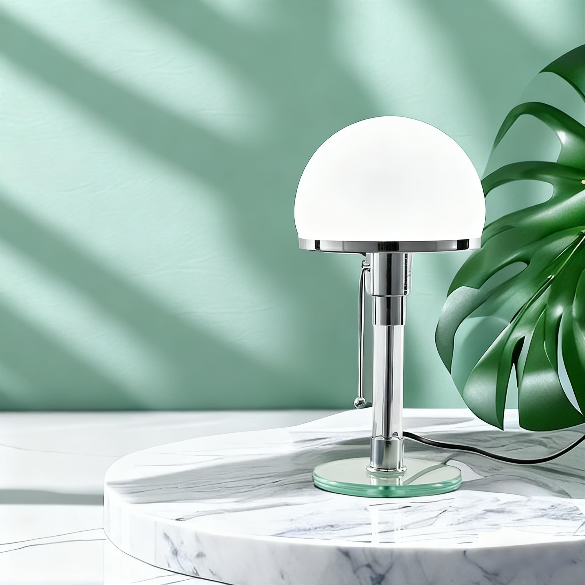 Moderne Nordische LED-Tischlampe,Pilz Lampe,Glas-Bauhaus-Tischlampe Pilzlampen Tischlampe mit 3 Helligkeitsmodi.