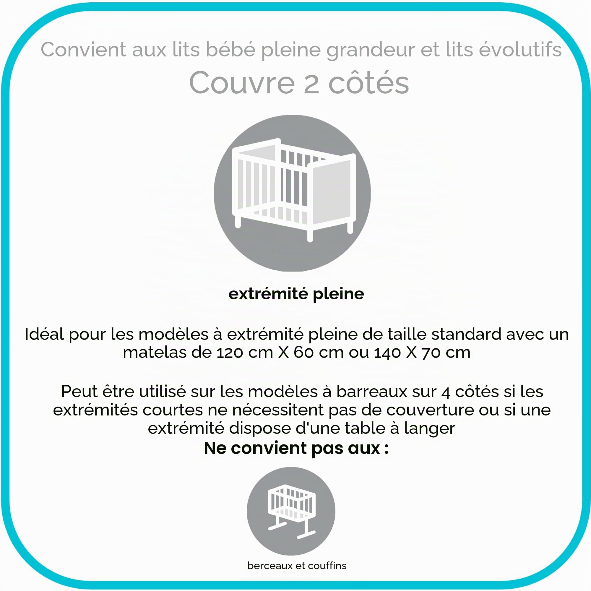 BreathableBaby circulation de l'air deux Face Berceau Doublure en maille (Blanc)