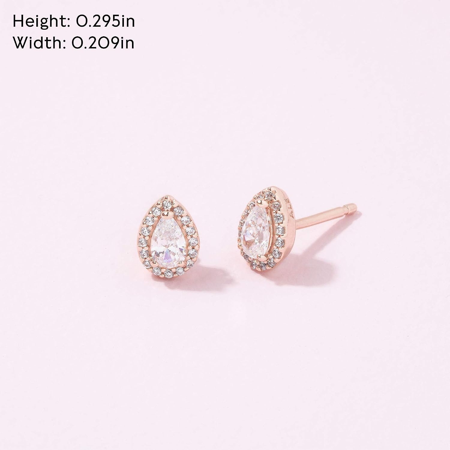 PANDORA Teardrop Halo Stud Earrings - Timeless Jewelry - Gift for Women - 14k Rose Gold Plated & Cubic Zirconia