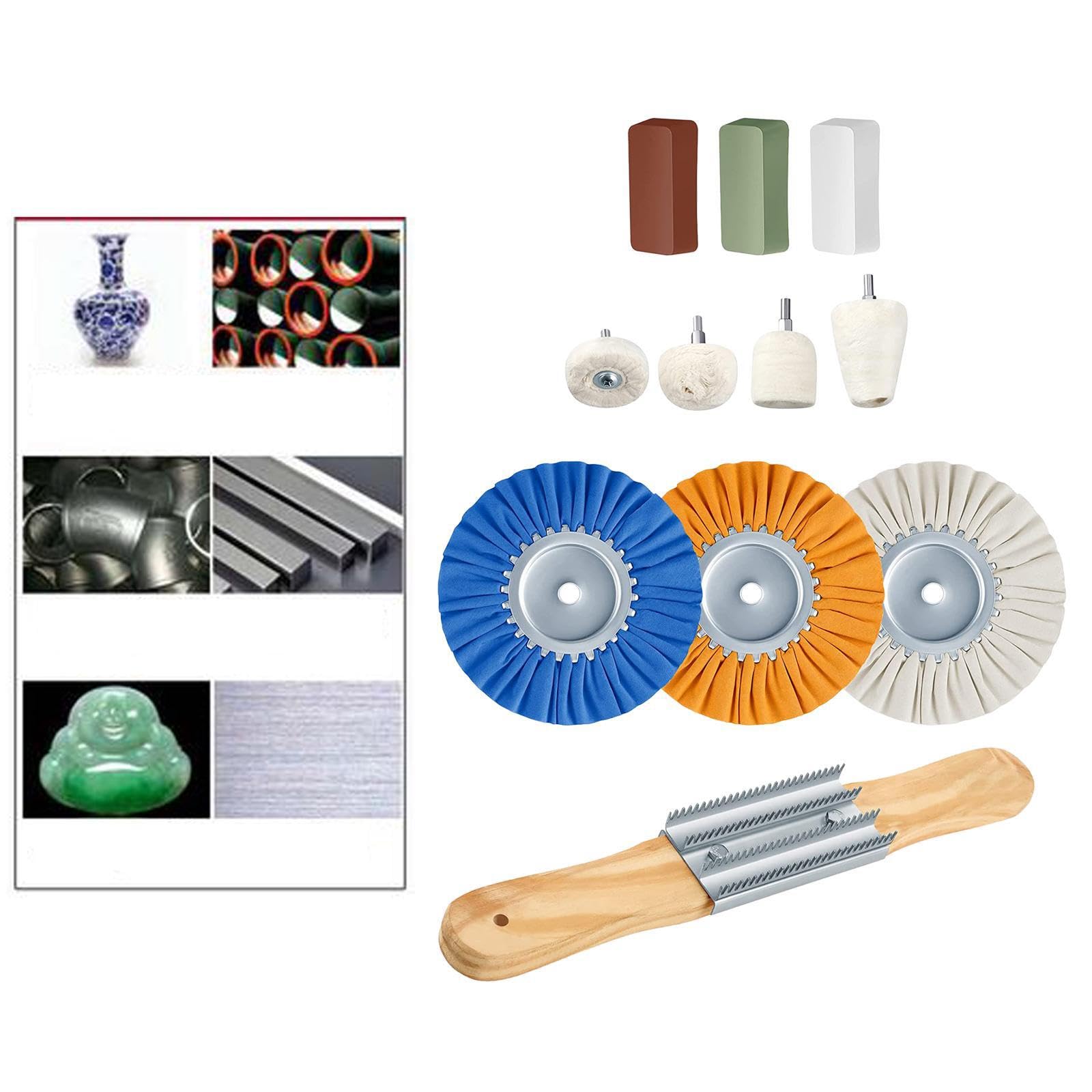 Polierscheiben Set, vielseitiges, scheibenförmiges Werkzeug, | Poliertuch, hervorragend geeignet zum Polieren von Schmuck, Holz, Holzschnitzereien und Edelstahl.