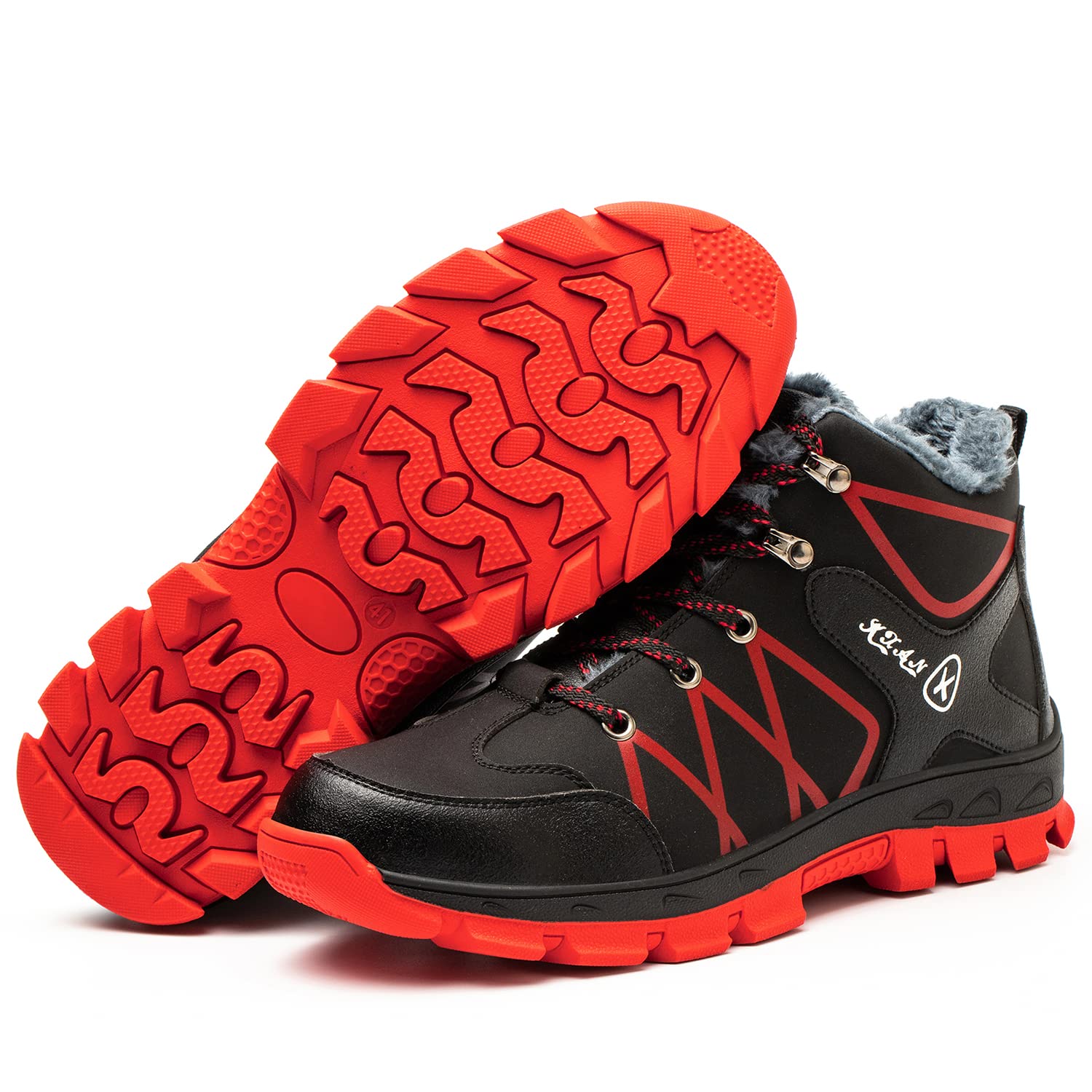 SVVSHE Scarpe Antinfortunistica Uomo Invernali Scarpe da Lavoro Donna Punta in Acciaio Leggero Stivali Antinfortunistica Uomo Scarpe da Trekking Impermeabile