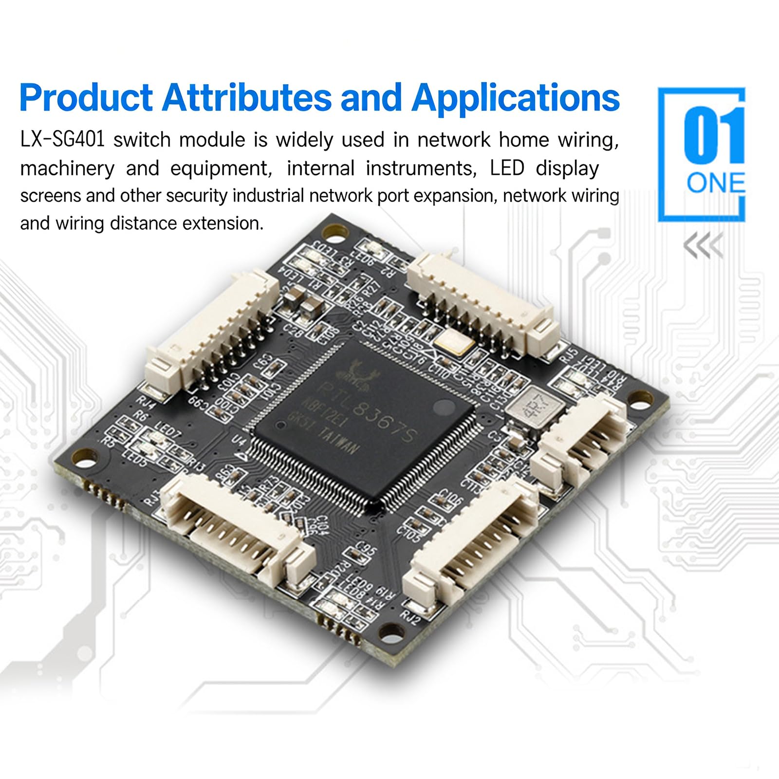 Modulo miniatura dei PWB degli commutatori di rete del porto 10/100/1000Mbps 4 per i sistemi embedded ed i commutatori di Gigabit Ethernet di espansione