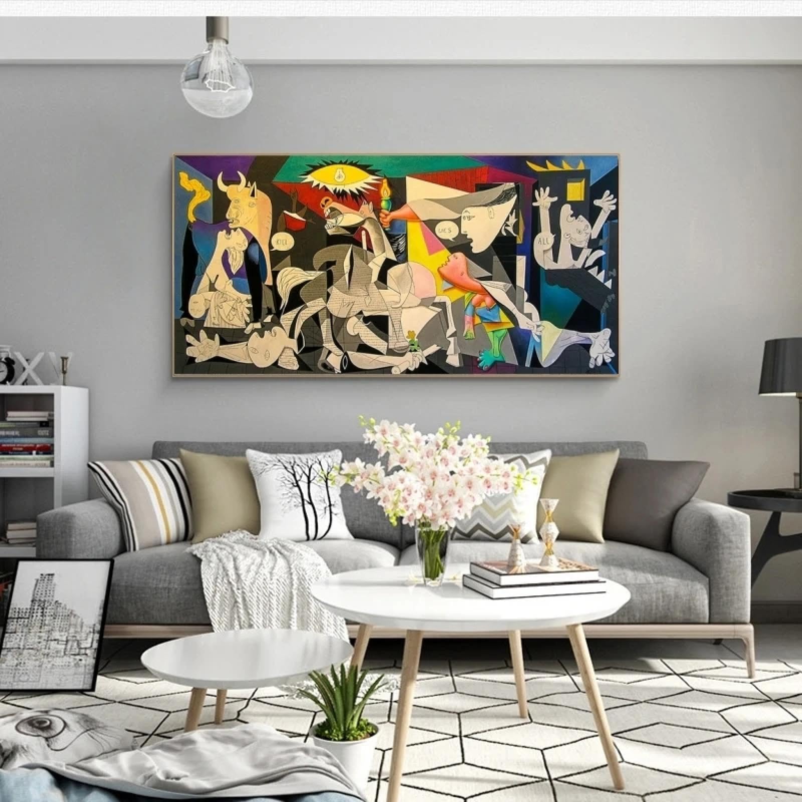 HOLEILUCK Guernica di Picasso Riproduzioni di dipinti su tela Famosa tela Xxl Stampe d'arte da parete Immagini di Picasso Decorazione della parete di casa 100x200 cm/39x79 pollici Senza cornice