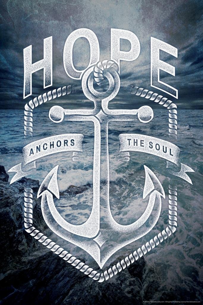 Hope Anchors The Soul Religious Art Cool Wall Art Print Poster 24x36