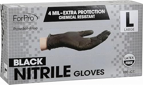 Miniatura 13 de ForPro Disposable Nitrile Gloves, Chemical Resistant, Powder-Free, Latex-Free, Non-Sterile, Food Safe, 4 Mil