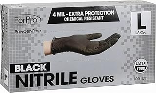 ForPro Disposable Nitrile Gloves, Chemical Resistant, Powder-Free, Latex-Free, Non-Sterile, Food Safe, 4 Mil
