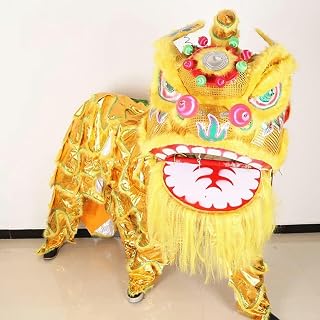 GFXYQPDNV Traje de Baile de león Chino de Danza del dragón de Lana Traje de Juego de rol de Fiesta Escolar Tradicional Traje de Baile de león Adulto-1