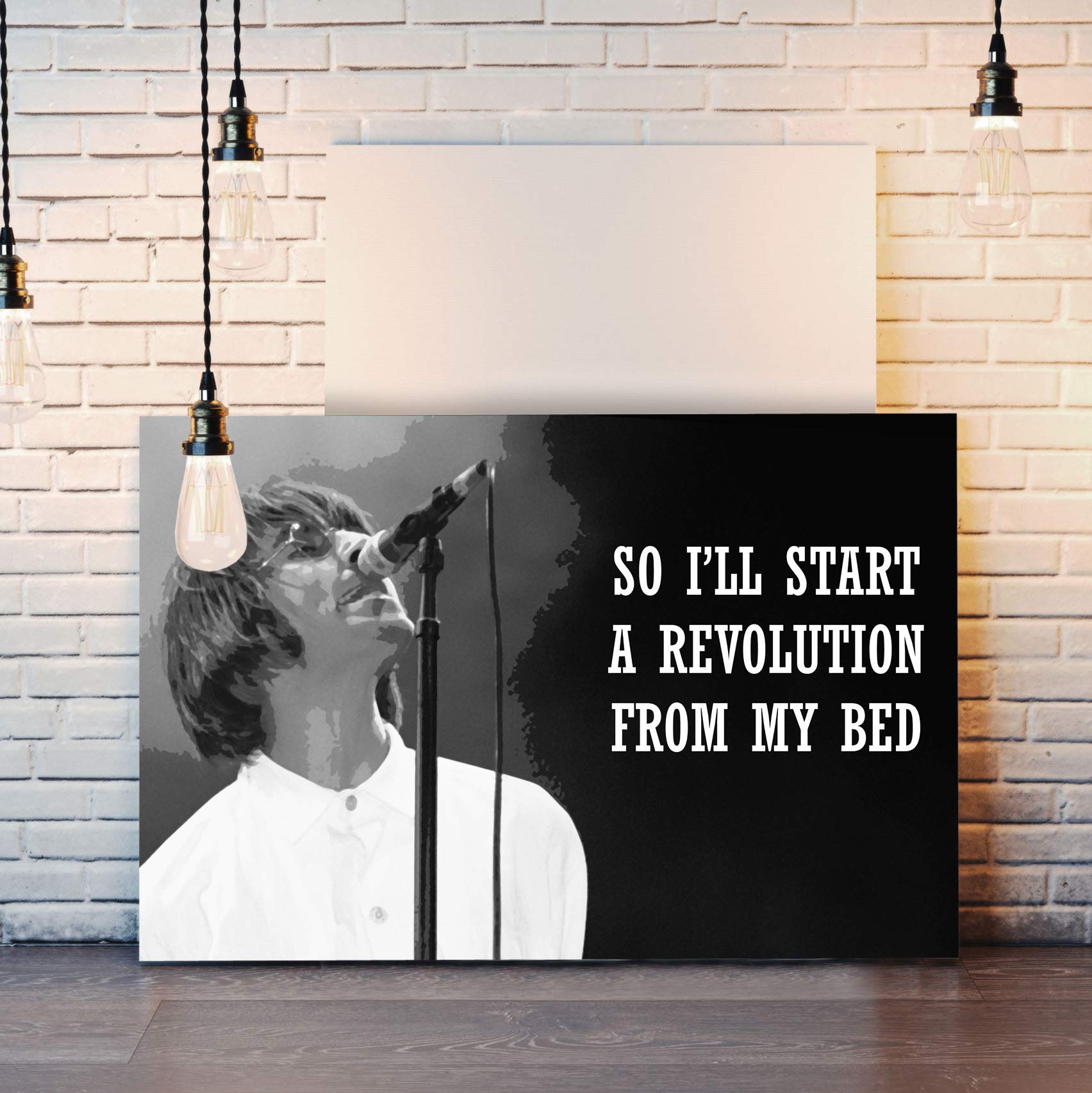 CanvasArtShop OASIS LIAM GALLAGHER QUOTE REVOLUTION CANVAS WALL ART PRINT ARTWORK DEEP FRAMED (18in x 12in / 45cm x 30cm)