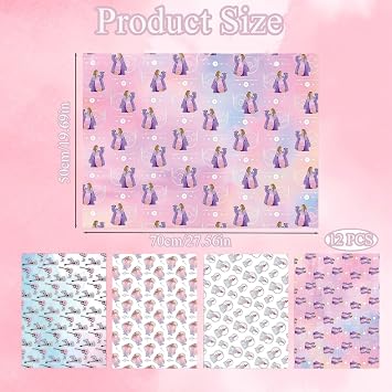 12 PCS Taylor Wrapping Paper, Music Themed Fan Gift Wrap for Girls, Birthday Wrapping Paper for Presents, Decorative for Party Celebration (50 * 70cm)
