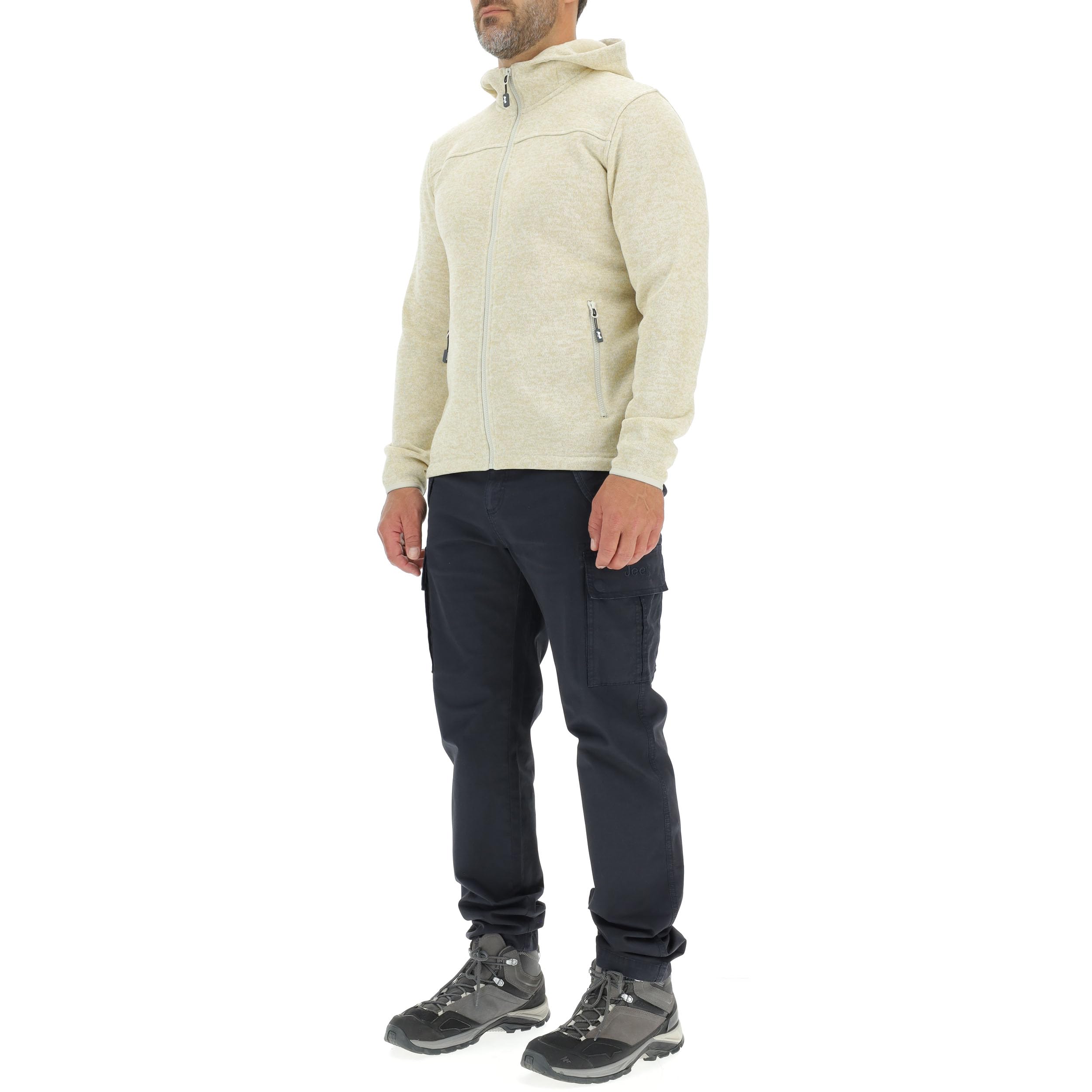 Jeep J Chaqueta Polar Hombre Con Capucha Y Bolsillos de Cremallera - Etiqueta J23w Sweatshirt Hombre