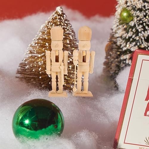 Miniatura 4 de 3 piezas de cascanueces de madera sin terminar, cascanueces de Navidad sin pintar, soldado de bricolaje, mini figuras de madera para manualidades
