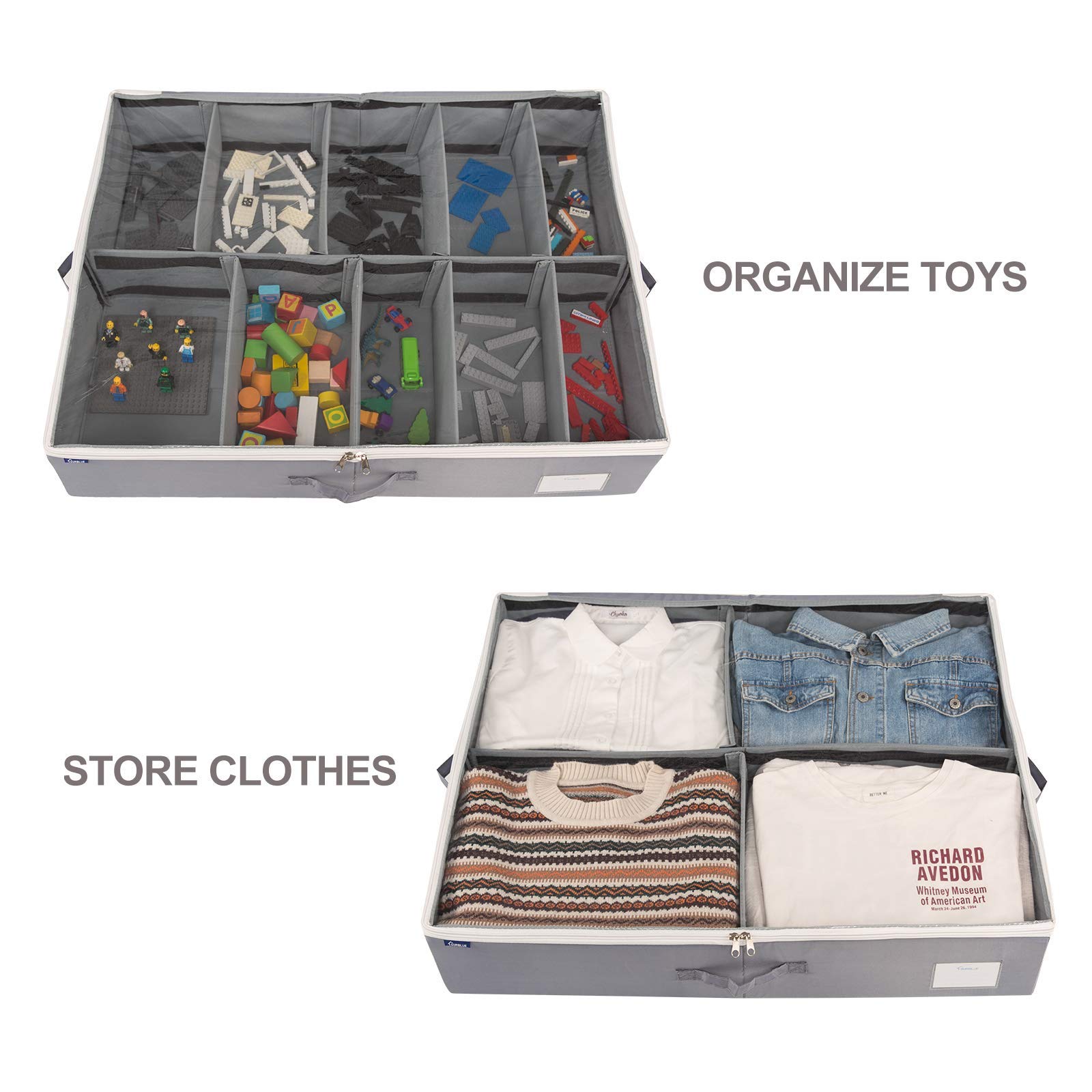 Boîte De Rangement à Chaussures Pliable En Tissu Oxford - 43,9x44,5x32 Cm, Avec 16 Séparateurs Réglables - Organisation Placard Ou Sous Le Lit