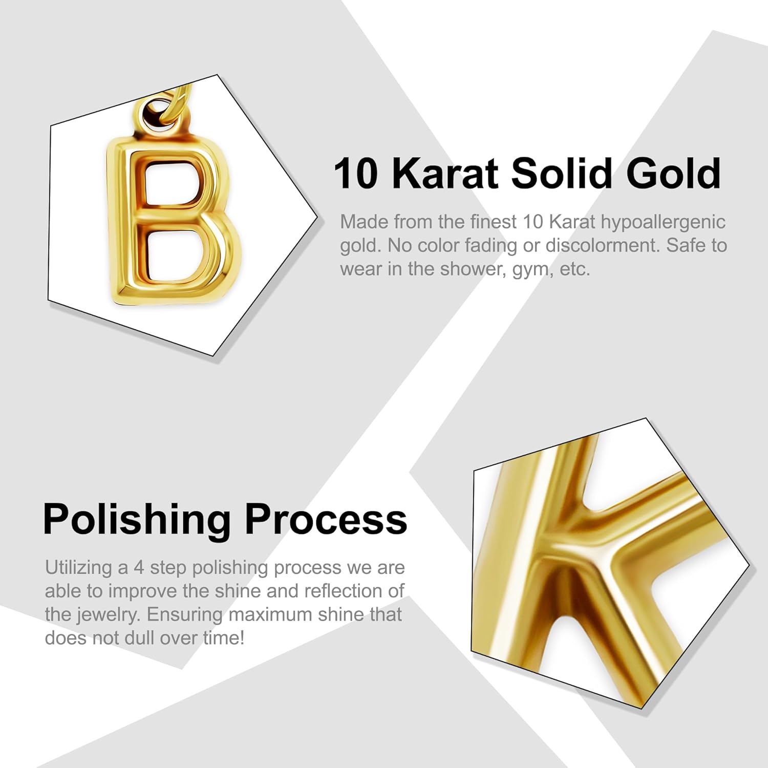 Gold Puffed Initial Letter Charm - 10 Karat Gold - 3D Bubble Letter Pendant - Initial Jewelry - Dainty Initial Pendant