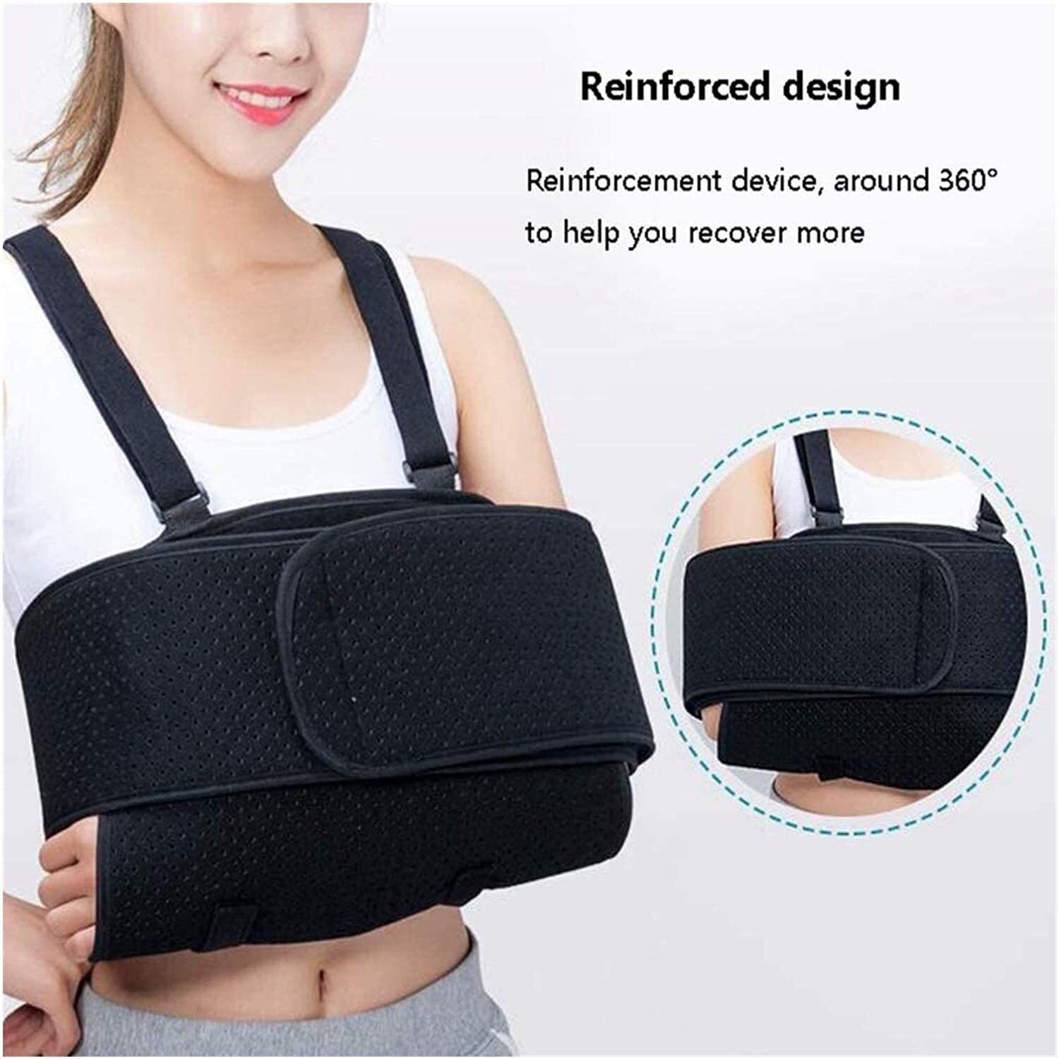 Inmovilizador de Hombro con Cabestrillo de Brazo portátil, Soporte de Brazo de Codo Izquierdo Derecho Soporte de Soporte de Manguito de rotador Ajustable para Huesos fracturados Rotos, disl