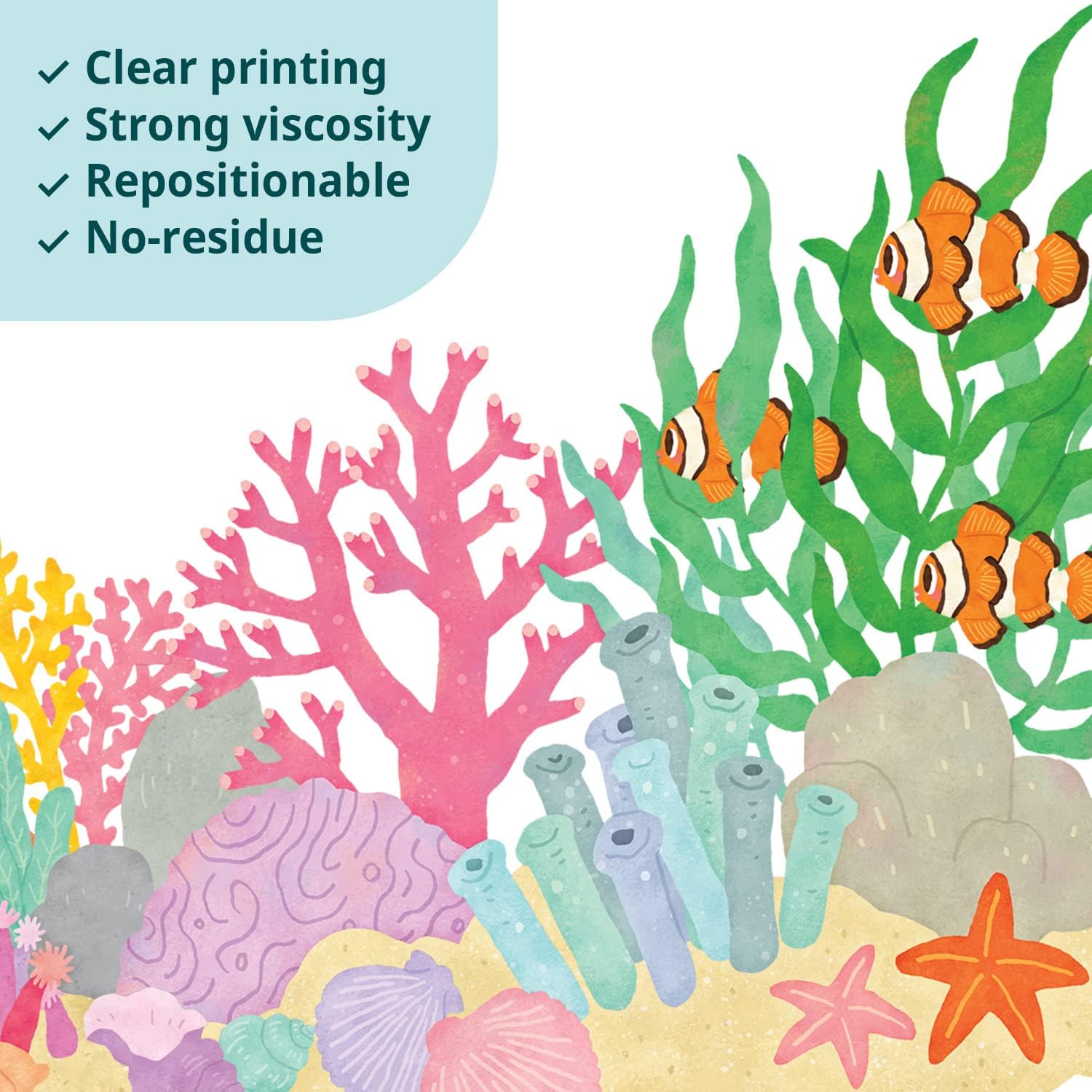 DECOWALL BA-2014S Under The Sea Wall Stickers Ocean Fish Jellyfish Turtle Decals for Kids Baby Nursery Bedroom Bathroom Living Room Art Decor Decoration - Image 5