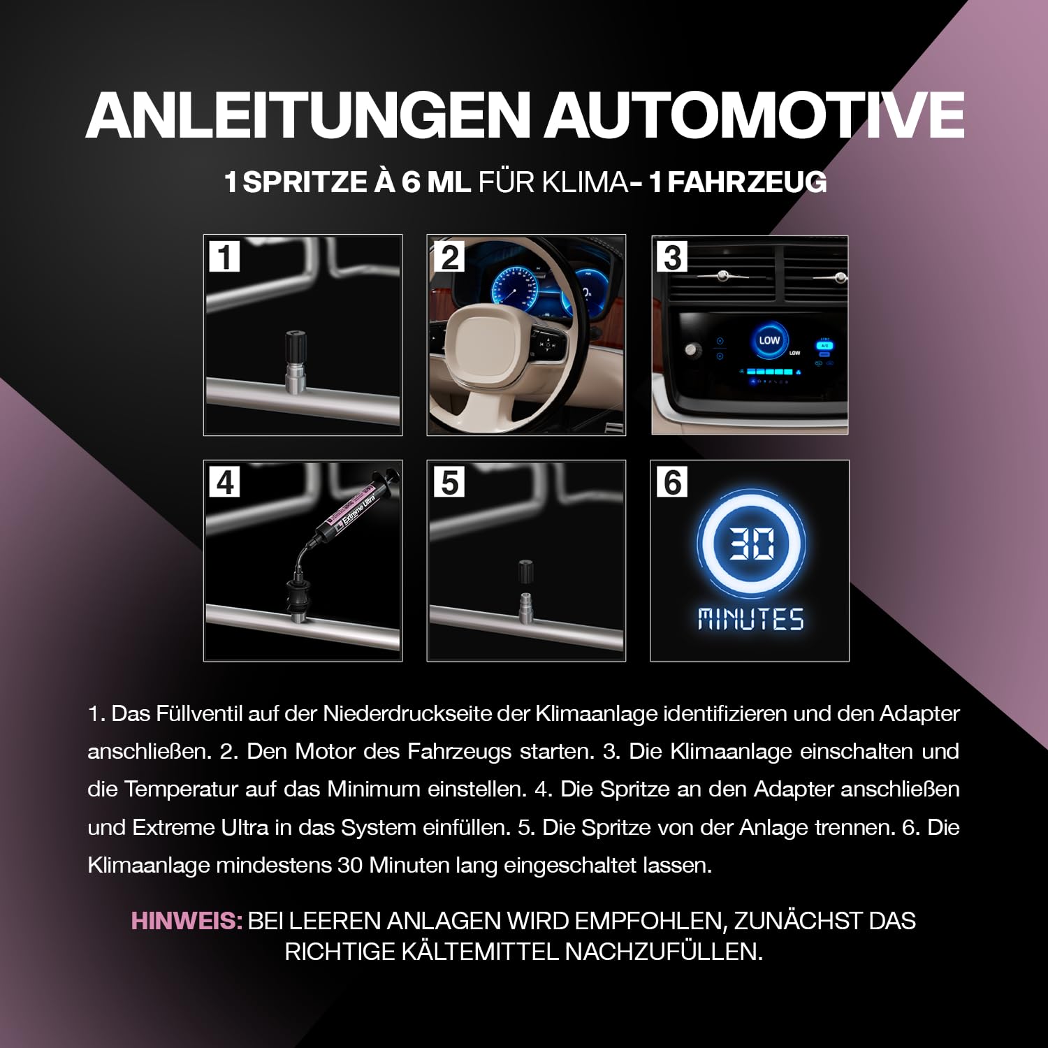 ERRECOM Extreme Ultra - 6 x 6 ml, Dichtungsmittel für Klimaanlagen und Kühlsysteme und für Kfz-Klimaanlagen (Adapter nicht enthalten)