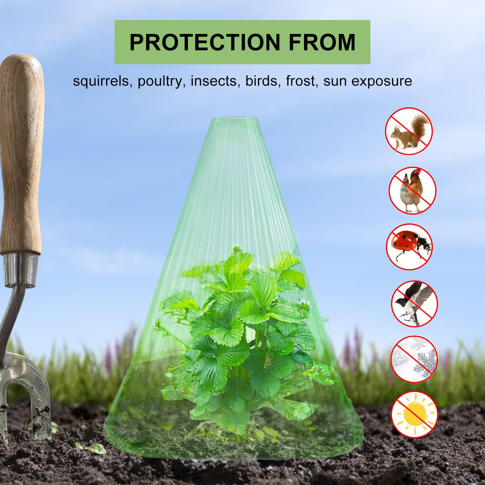 Gobesty Lot De 30 Chapeaux Pour Plantes - Cloches Anti-Gel Et Anti-Escargots 19x18cm En Plastique Transparent - Protection Idéale Jardin