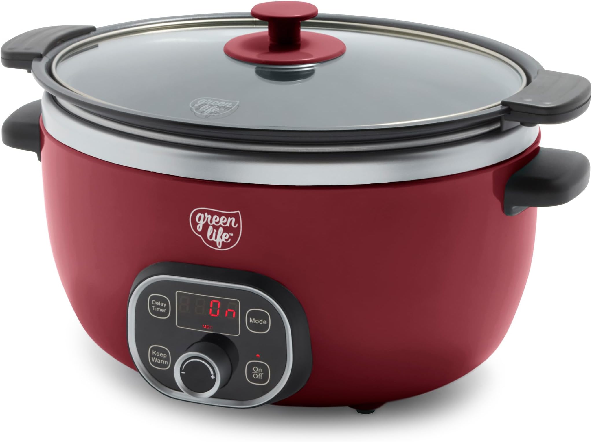 GreenLife - 6 Quart Non-Stick Ceramic Removable Inner Bowl, Programmable, Family Friendly, Keeps Warm, Stovetop & Oven Safe, Dishwasher Safe,