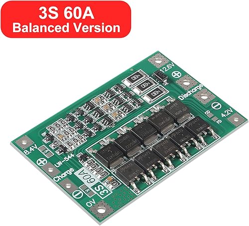 Miniatura 3 de 2PCS 3S 60A 12.6V 18650 Cargador PCB BMS Placa de protección de batería de litio de iones de litio Módulo de carga de equilibrio para motor de