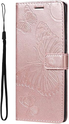 Miniatura 7 de Case for Xiaomi Poco M4 Pro 4G, Butterfly Embossing PU Leather Flip Magnet Wallet Stand Card Slots Hand Strap Protective Cover for Xiaomi Poco M4