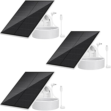 Bundle of 3 Compatible Solar Panels for Ring Spotlight Cam Battery &...