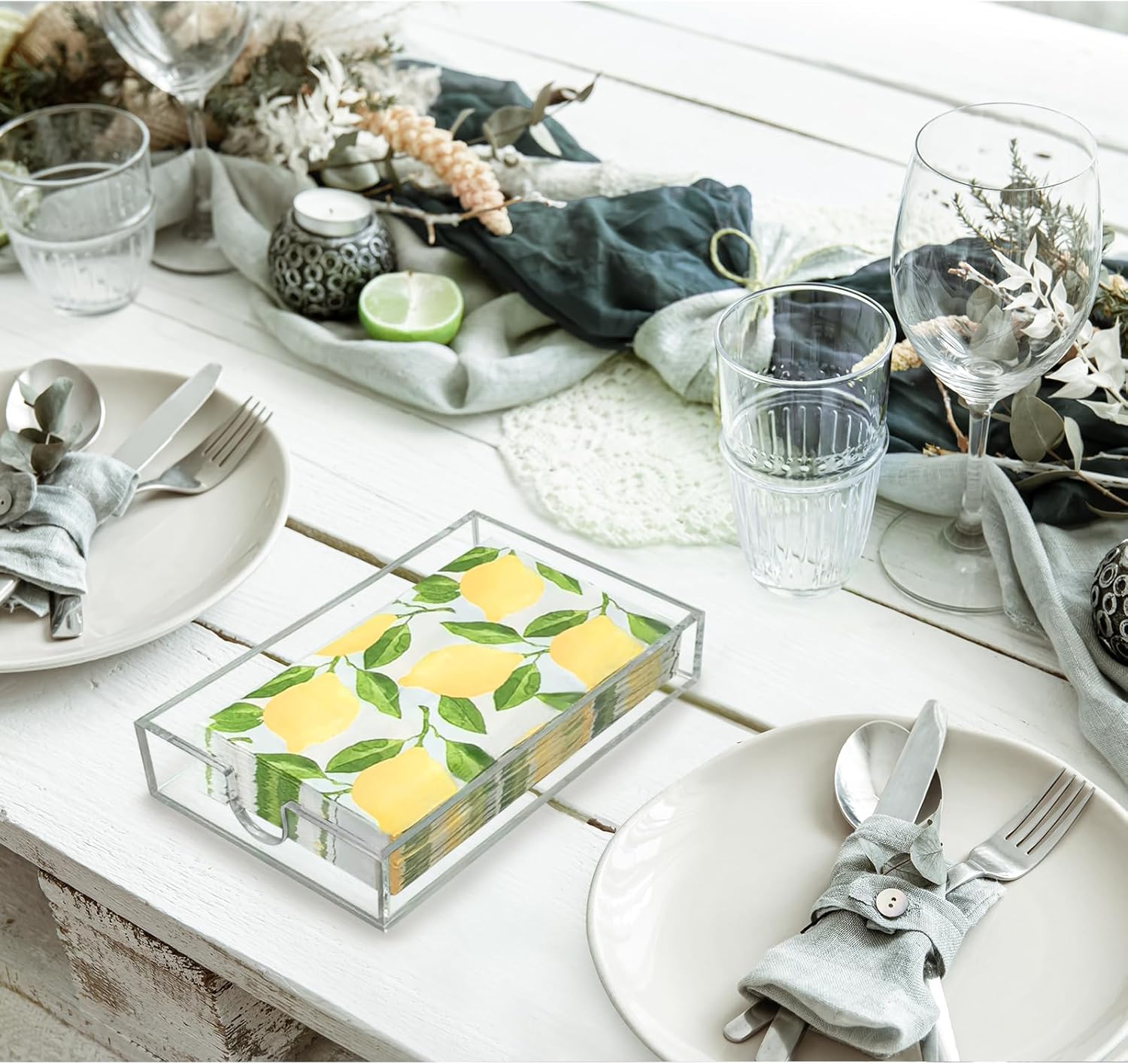 Napkin Holder, Acrylic Napkin Holder for Table Clear Hand Towel Holder for Bathroom 9x5x1.8 Inch Napkin Tray for Kitchen Dinner Hotel, Acrylic Tray for Paper Napkin, Bathroom Accessories - Image 4