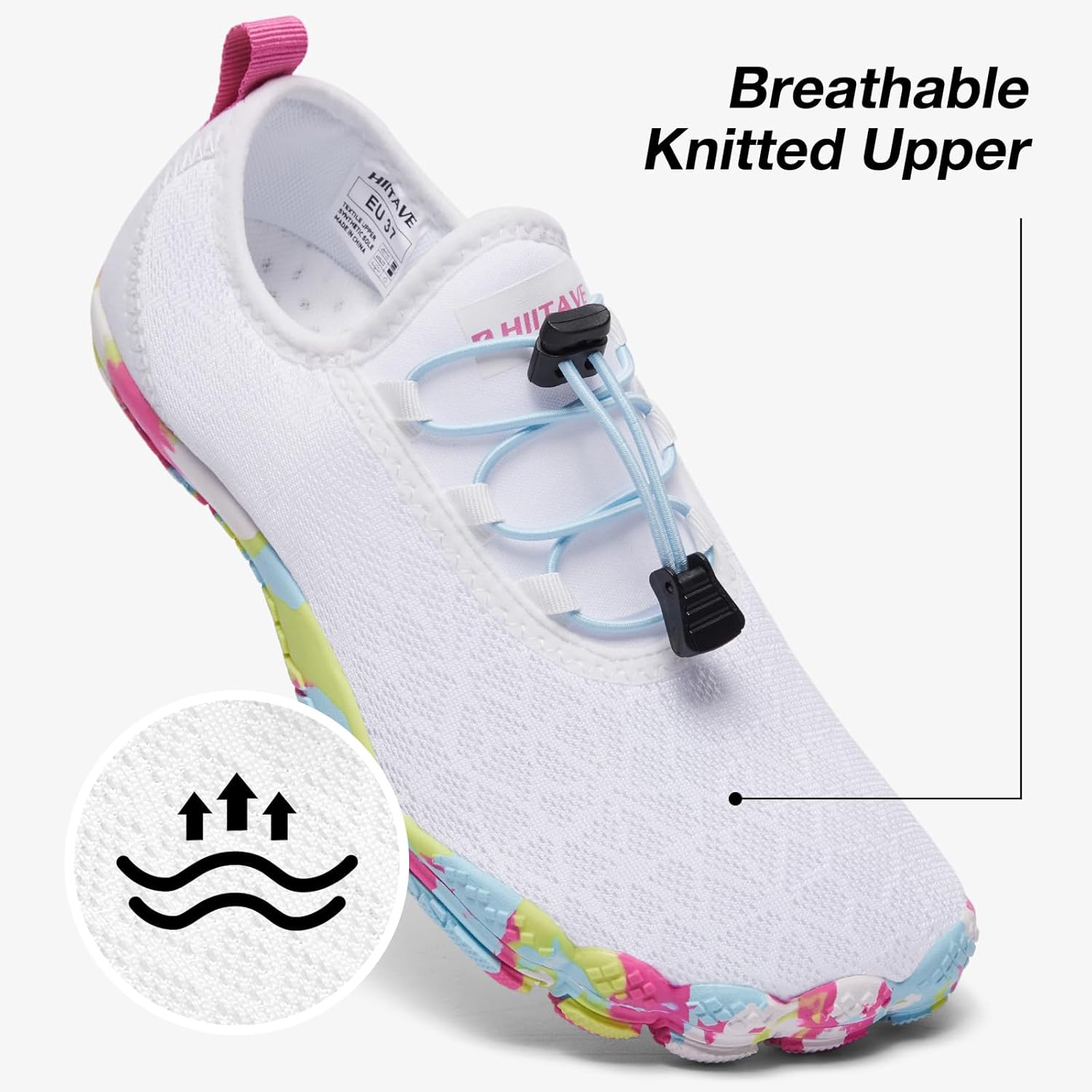 HIITAVE Beach Shoes Women Aqua Shoes Wide Toe Box Water Shoes