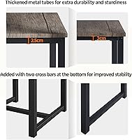 Vista 17 de Yaheetech Juego de mesa de comedor de 3 piezas, juegos de mesa y sillas de cocina para 2 personas, mesa compacta con 2 taburetes y diseño de ahorro