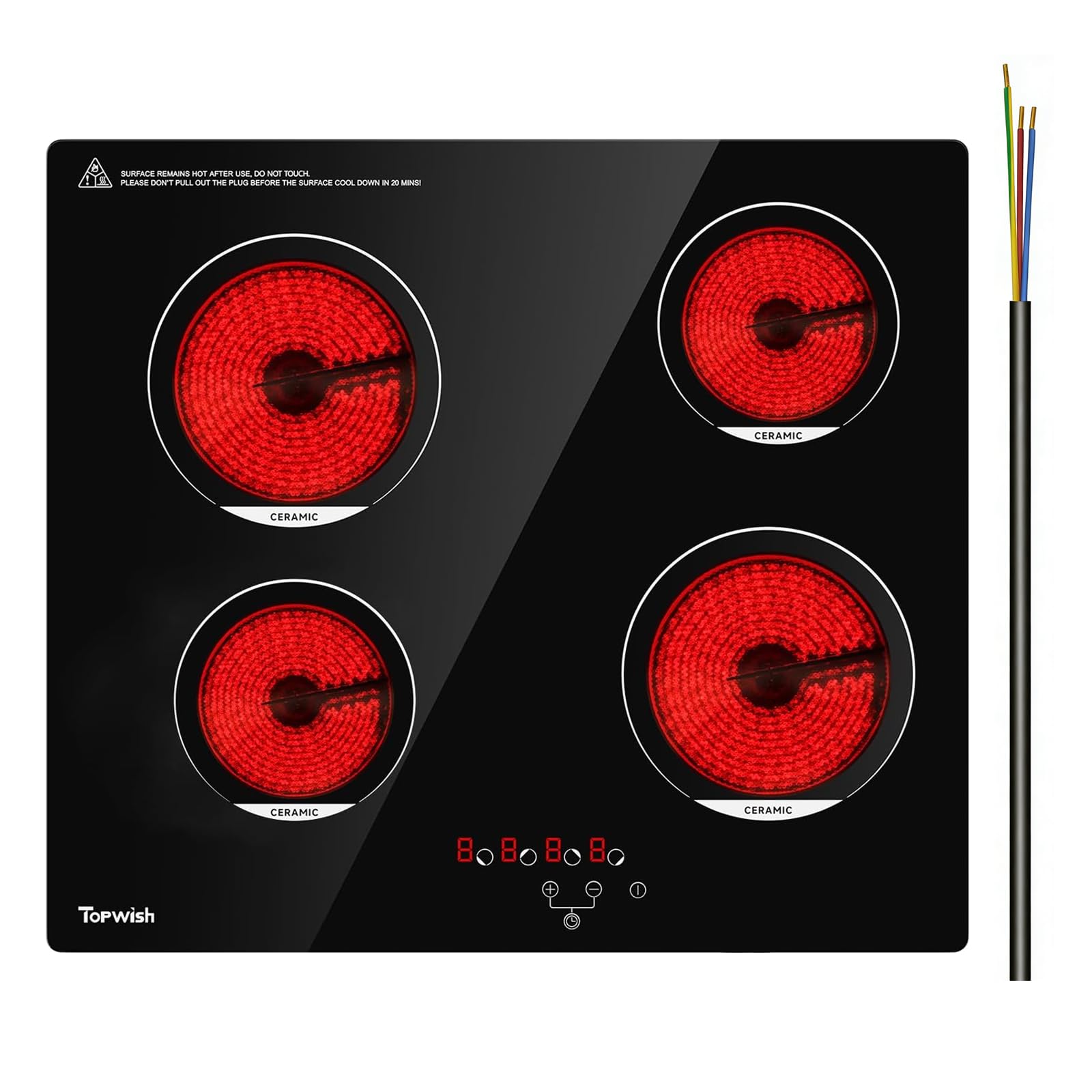 TOPWISH 24 Inch Electric Cooktop