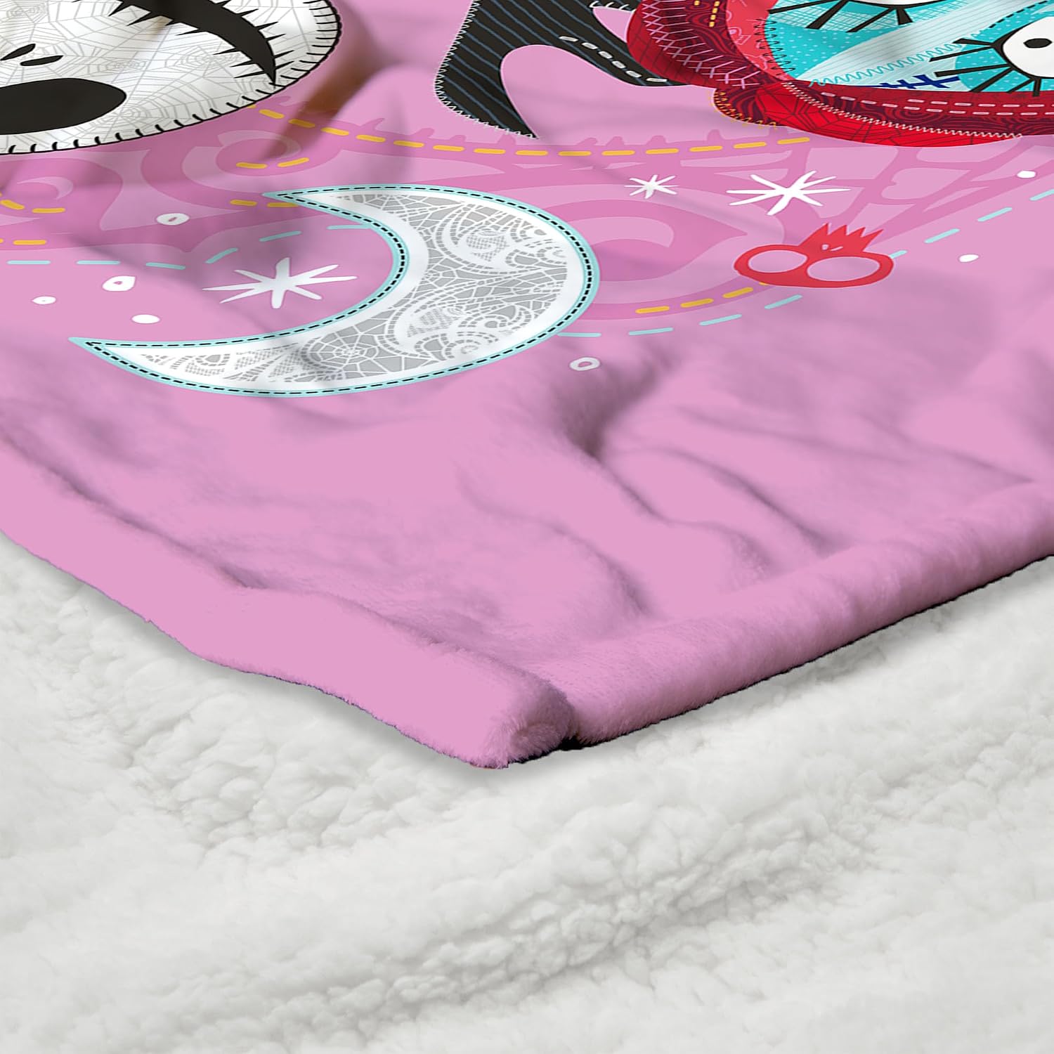 Nightmare Before Christmas Nightmare Sweethearts Silk Touch Sherpa Throw Blanket 50x60 Inches