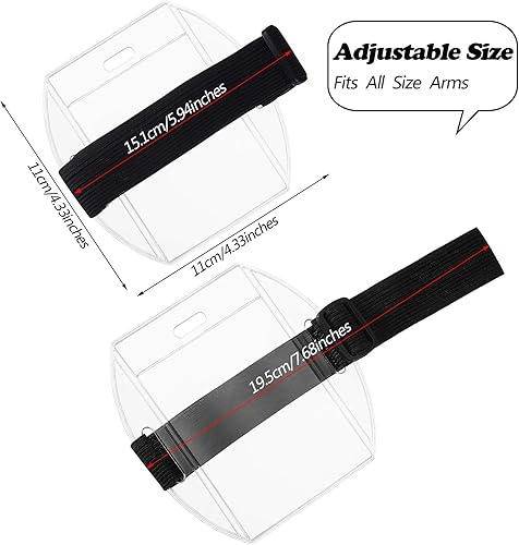 Miniatura 3 de Outus Soporte para placa de identificación con correa ajustable negra para pase de trabajo, tamaño universal (16 piezas), Negro -