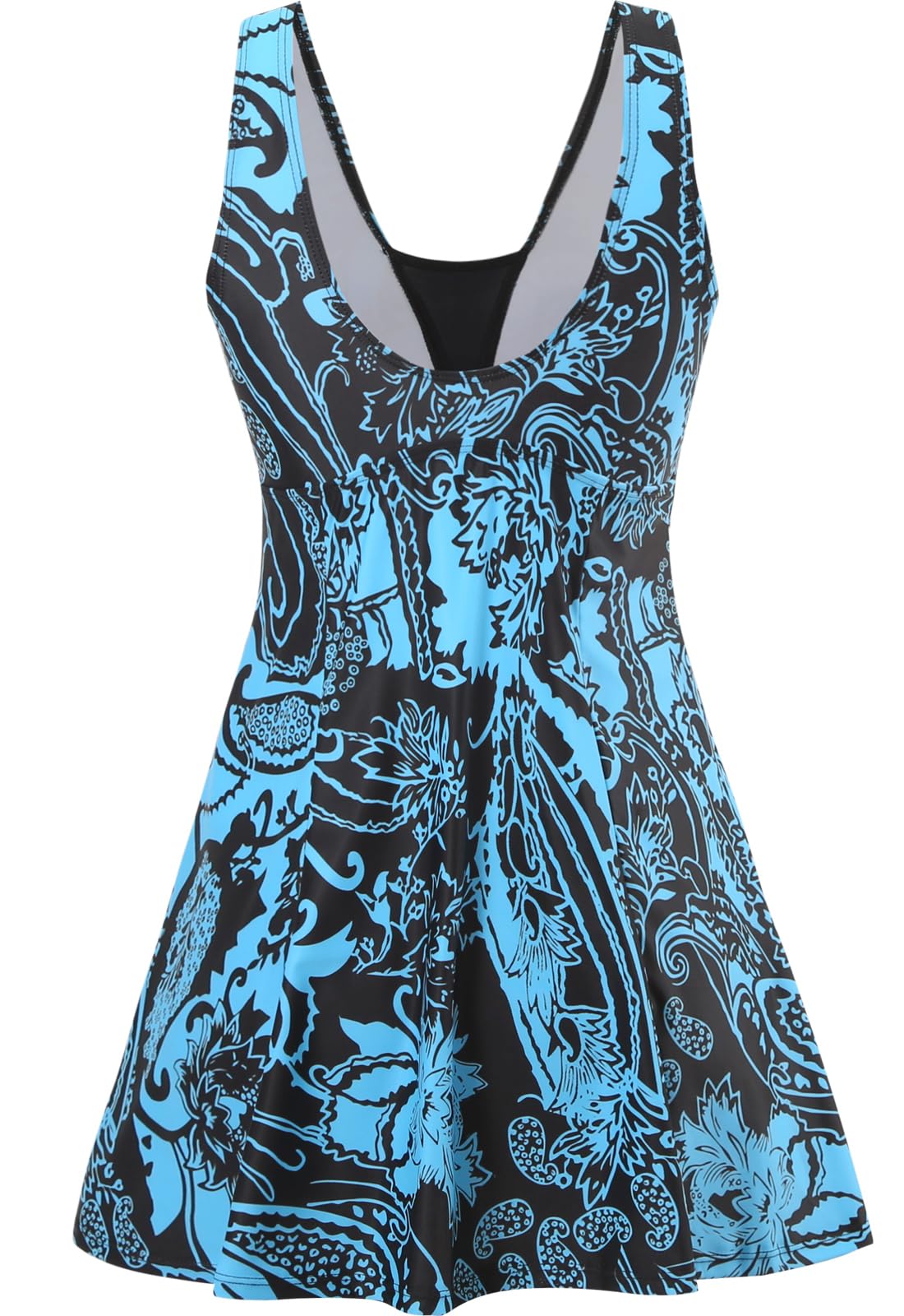 Badeanzug Damen Elegant Einteiliger Schwimmanzug Retro Strandmode Bademode Badeanzugkleid Baderock
