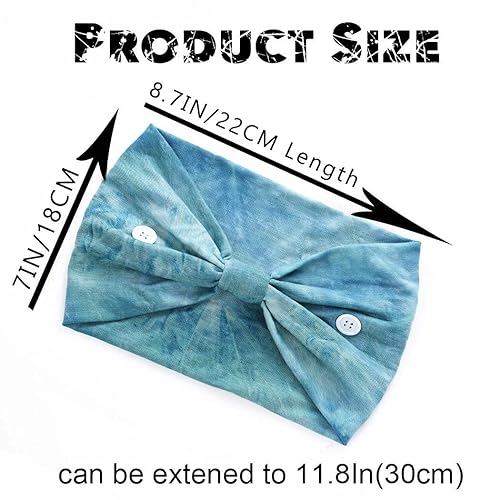 Miniatura 10 de Aceorna Diadema con botones bohemios, bandas anchas anudadas, diademas elásticas para enfermeras, bandas para la cabeza para mujeres, bandas para el