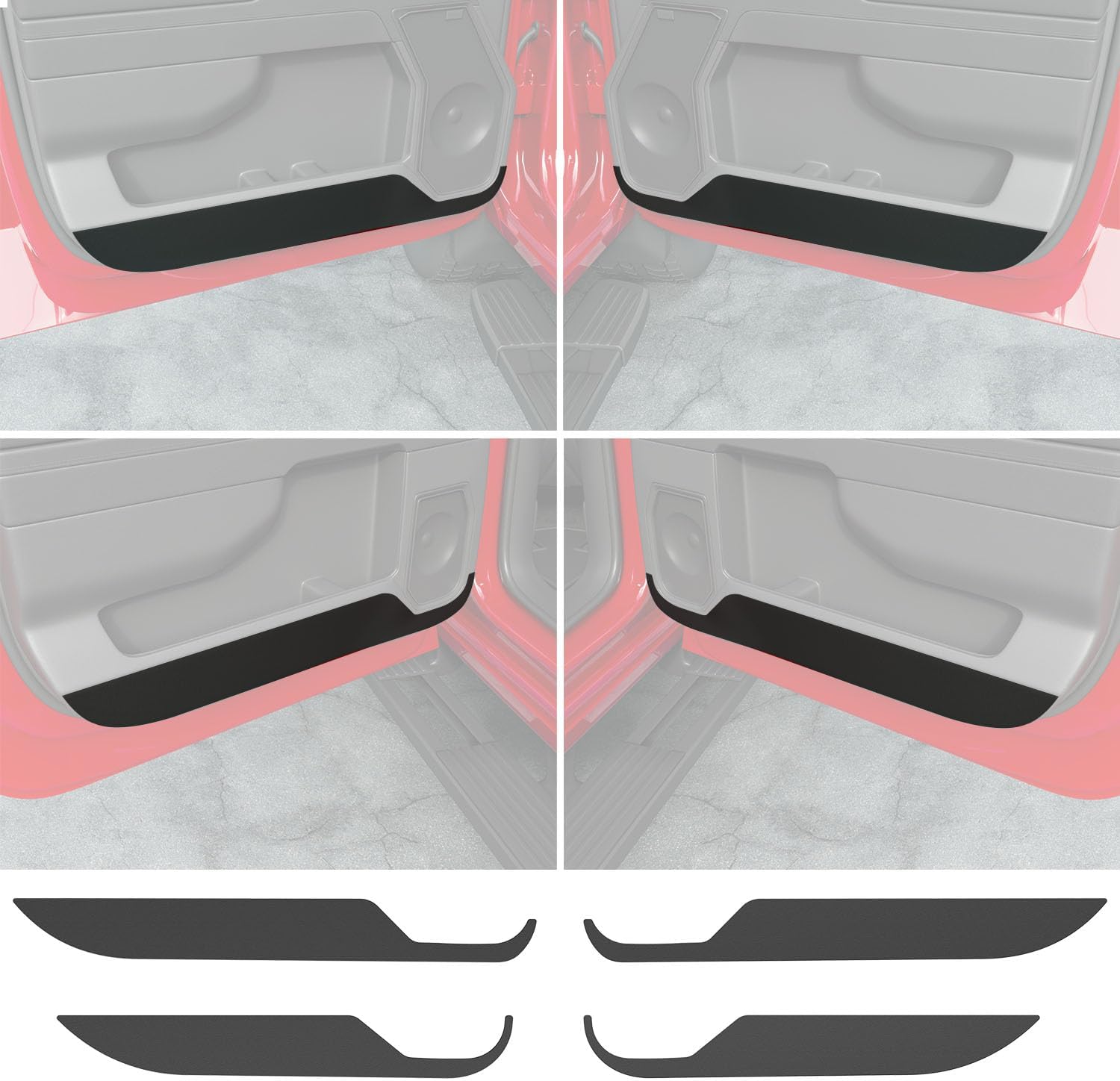 4pcs car door anti kick pads sticker compatible with 2022-2026 chevy silverado gmc sierra 1500 car door protective cover trim replacement for 2022-2026 chevy silverado accessories