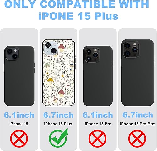 Miniatura 6 de MSEAANBK Funda de hongos para iPhone 15 Plus de 6.7 pulgadas, diseño de plantas silvestres para iPhone 15 Plus para mujeres, niñas y hombres, TPU