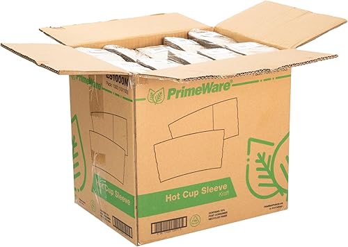 Miniatura 6 de AmerCareRoyal - Fundas de café Kraft para tazas calientes, caja de 1000-80% fibra reciclada, advertencia caliente, desechable y protectora, se